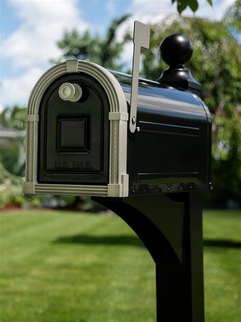 brushed steel post box|Brunswick Post Mount Mailbox – Black .